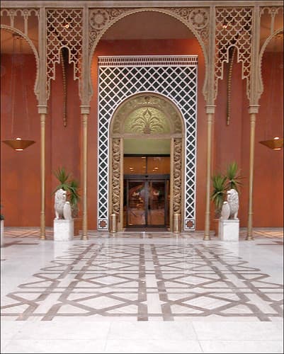 La grande entrée de l'ancien palais Al Gezirah (Hôtel Marriott, Le Caire, Égypte)