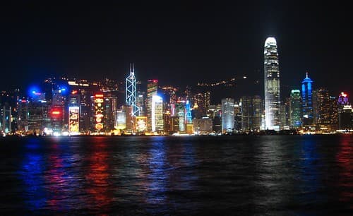 Hong Kong Island by night