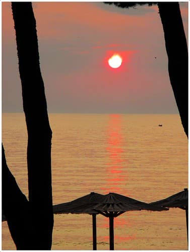 coucher de soleil sur l'adriatique