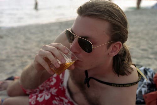 Marco in KaZantip (enjoying Staropramen)