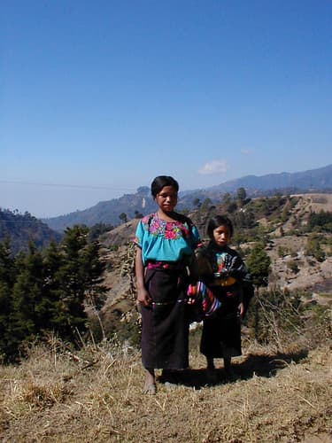 Mayan children in traditional dress.