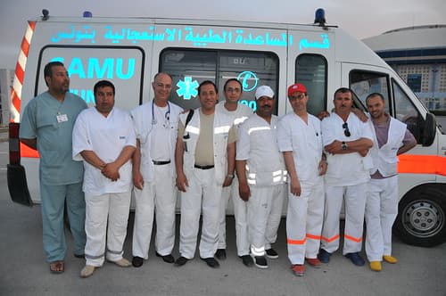 Equipe du Samu assurant le service pendant la coupe de Tunisie de football 2009