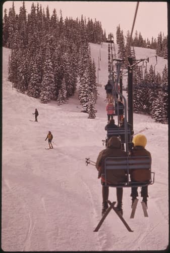 Chair Lift Goes to the Top of Snowmass Mountain 01/1974