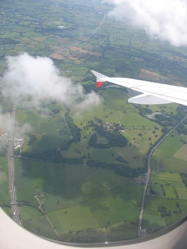 Up in the Air from Manchester to London, England