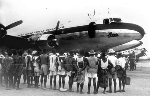 Iberia: vuelo inaugural a Bata (Guinea) (1941)