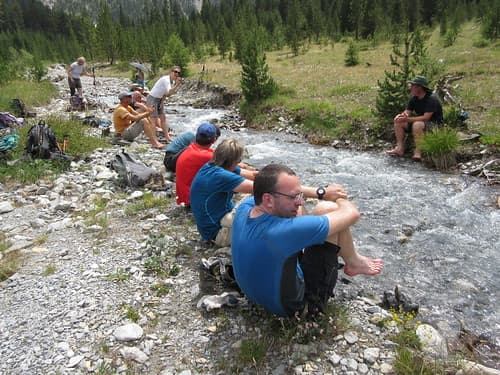 Rest stop by the stream