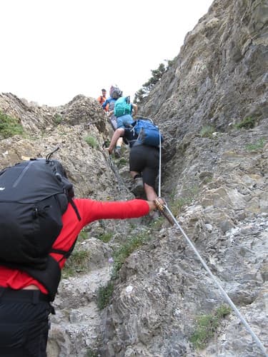 Via Ferrata on the way to Col de la Colette Verte
