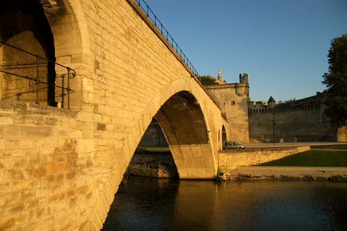 Avignon bridge at sunset