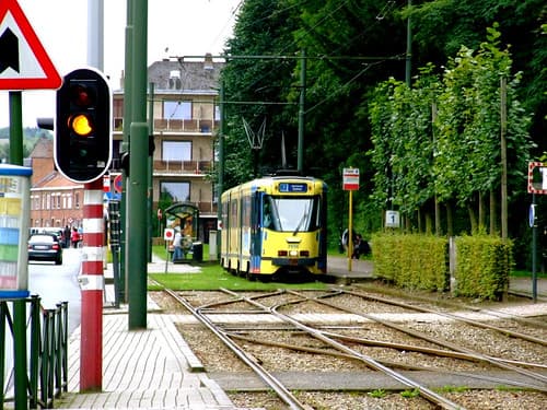 MIVB/STIB tram 7936 at Drogenbos Kasteel