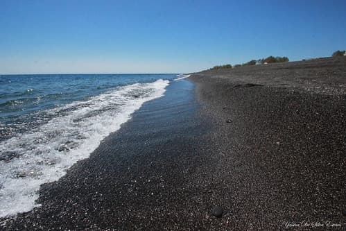 Plage de Périssa, Santorini, Cyclades, Grèce