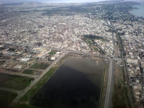 Vue Aérienne de la banlieue nord de Tunis