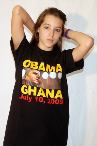 Lara Bailly wearing "Obama in Ghana"
