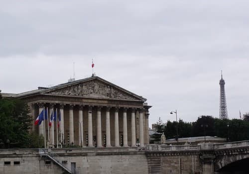 Palais Bourbon - National Assembly of France - Pont de la Concorde - Eiffel Tower
