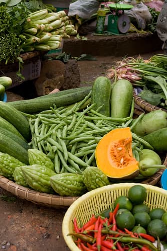 Fresh Vegetables from a Street Vendor
