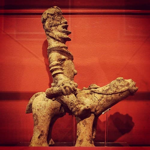 Rider and Horse or Camel Figurine