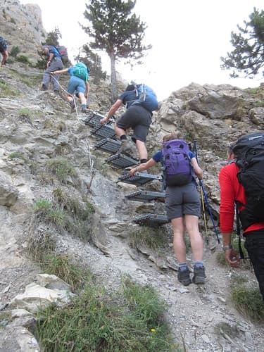 Via Ferrata on the way to Col de la Colette Verte