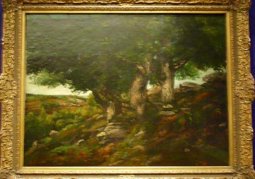 Danemark, Copenhague, Ny Carlsberg Glyptotek, Paysage avec arbres, par Gustave Courbet, 1856