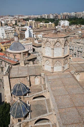España, València : Catedral de Santa María de Valencia : " Vista del Cimborrio desde el Miguelete "