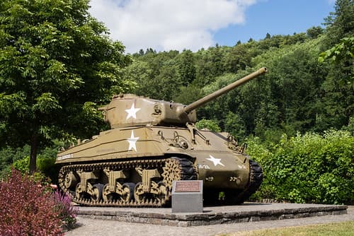 Sherman Tank at Clervaux Castle, Luxembourg