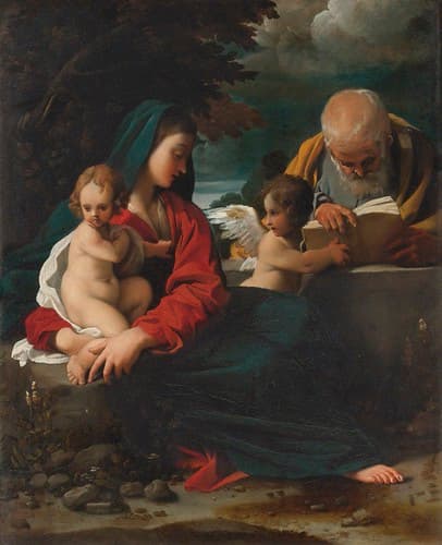 Bartolomeo Schedoni, Repos pendant la Fuite en Egypte (vers 1613-1614), huile sur bois, 48,9 x 38,1 - New York, Sotheby's, janvier 2012