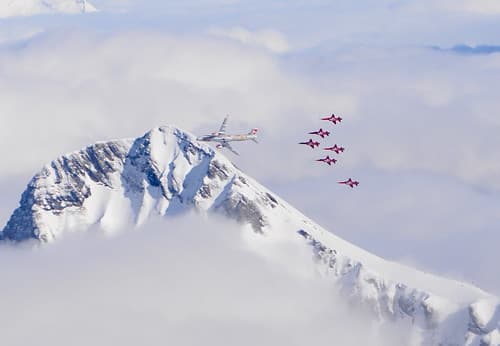 Patrouille Suisse with SWISS C-Series