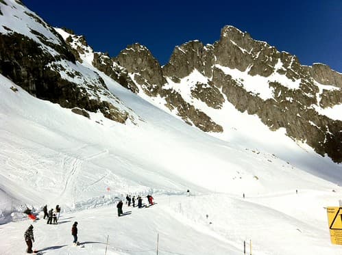 Snowboarding at La Flégère, Chamonix Mont-Blanc, France