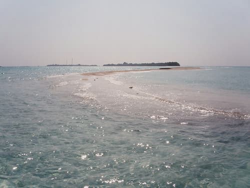 Visiting a small "island" near Kuramathi