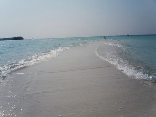 Visiting a small "island" near Kuramathi