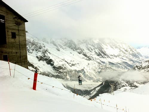 Snowboarding at Courmayeur, Italy