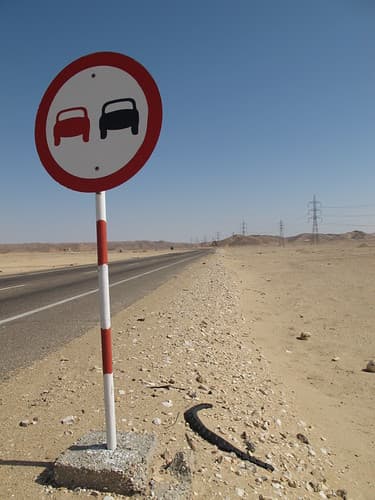 On the Desert Road between Louxor and Red sea
