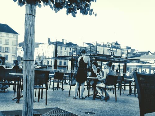 Girls in a restaurant