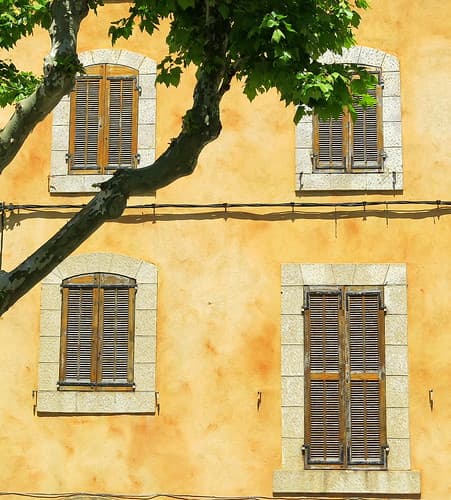 Wood shutters, Brue-Auriac, Var, Provence, France