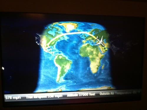 Our travel arc from Houston to Doha, Qatar