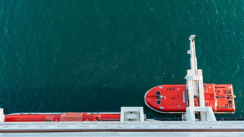 Retrieving the tender before departing
