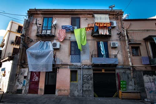 Facade in Palermo, Sicily, Italy