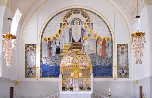 L'abside de l'église Saint-Léopold Am Steinhof (Vienne, Autriche)