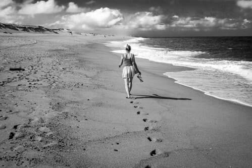 Walking on the beach