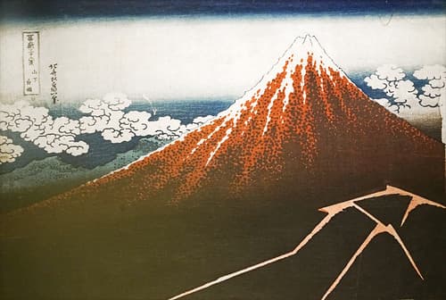 "Pluie d'orage sous le sommet" de K. Hokusai (Musée Guimet / MNAAG, Paris)