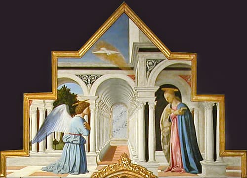 Annonciation (Polyptique de Saint Antoine) de Piero della Francesca (Perugia, Italie)