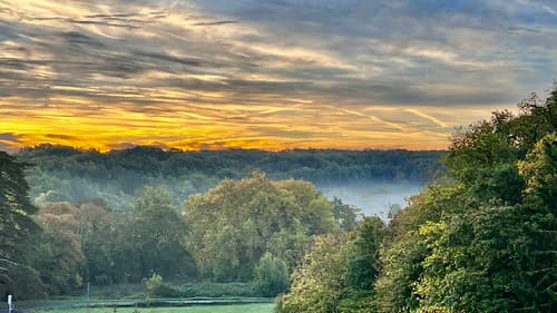 Misty valley greets the dawn