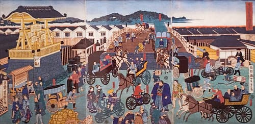 "Paysage de Nihonbashi" d'Utagawa Yoshitora (Maison de la culture du Japon, Paris)