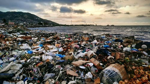 Trash on the Beach in Cap-Haitien (Okap), Haiti