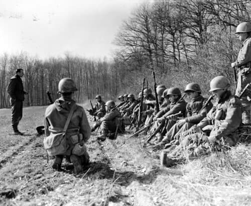SC 201619 - Assault training. Assault training for the forthcoming attack on the Siegfried defenses.