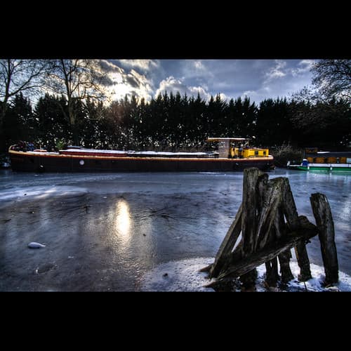 Gel sur la canal du midi, Ramonville St Agne