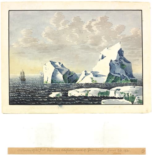 Discovery of the first Ice in the neighbourhood of Greenland, June 26, 1821 / Découverte des premiers icebergs à proximité du Groenland, 26 juin 1821