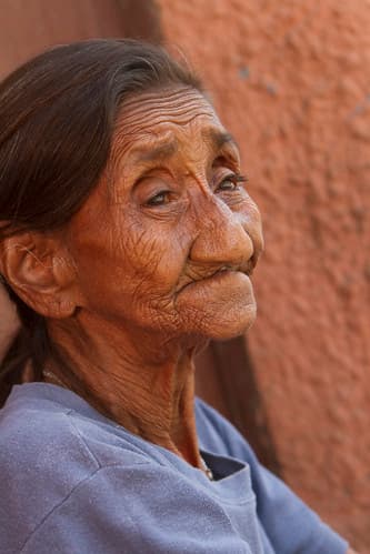 Eldery Woman Begging in Granada, Nicaragua