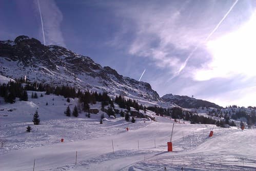 Gentle piste in French Alps