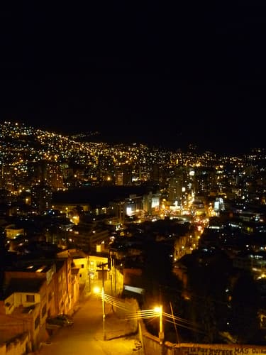 La Paz vue de nuit