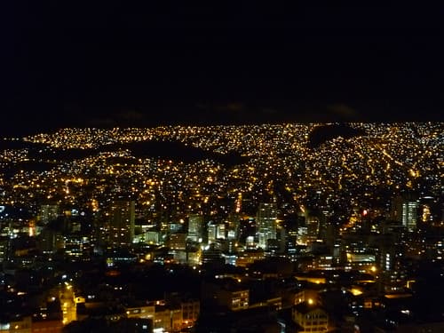 La Paz vue de nuit