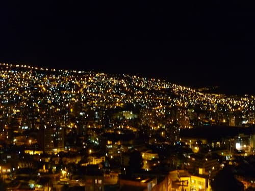 La Paz vue de nuit